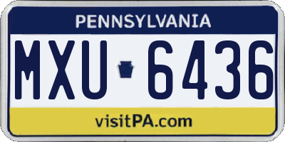PA license plate MXU6436