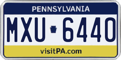 PA license plate MXU6440