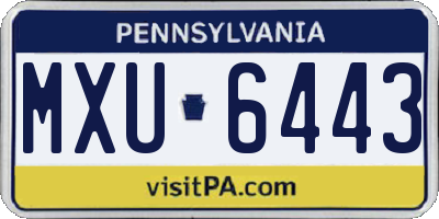 PA license plate MXU6443