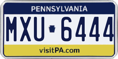 PA license plate MXU6444