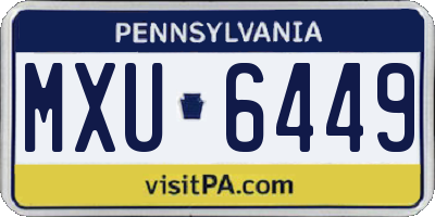 PA license plate MXU6449