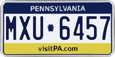PA license plate MXU6457