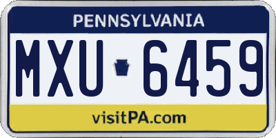 PA license plate MXU6459