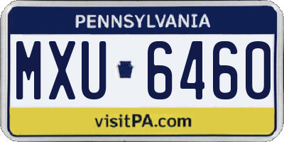 PA license plate MXU6460