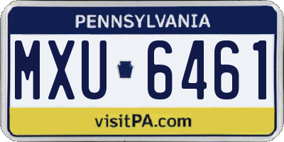 PA license plate MXU6461