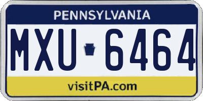 PA license plate MXU6464