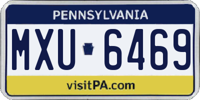 PA license plate MXU6469