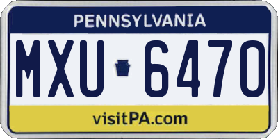 PA license plate MXU6470