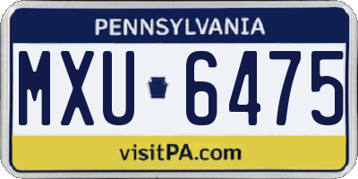 PA license plate MXU6475