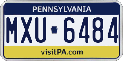 PA license plate MXU6484