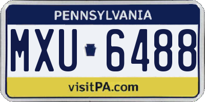 PA license plate MXU6488