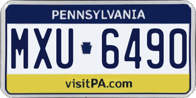 PA license plate MXU6490