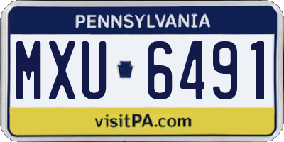 PA license plate MXU6491