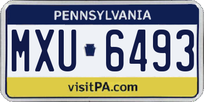 PA license plate MXU6493