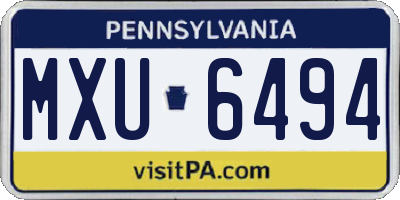 PA license plate MXU6494
