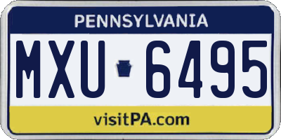 PA license plate MXU6495