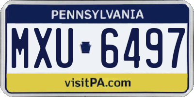 PA license plate MXU6497
