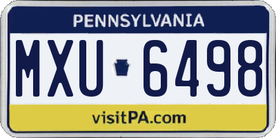 PA license plate MXU6498