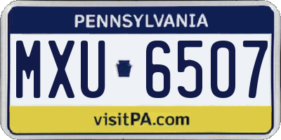 PA license plate MXU6507