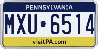 PA license plate MXU6514