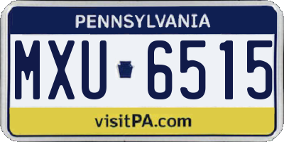 PA license plate MXU6515