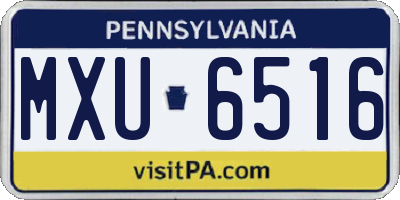 PA license plate MXU6516