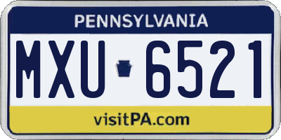PA license plate MXU6521