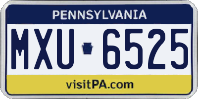 PA license plate MXU6525