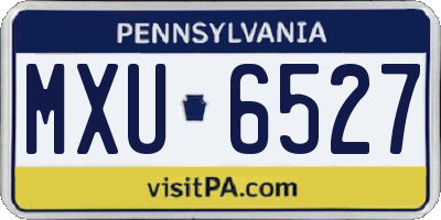 PA license plate MXU6527