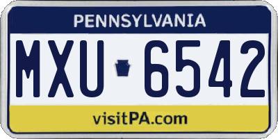 PA license plate MXU6542