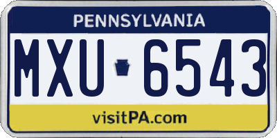 PA license plate MXU6543