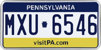PA license plate MXU6546