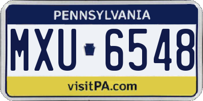 PA license plate MXU6548