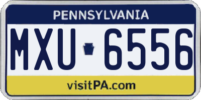 PA license plate MXU6556