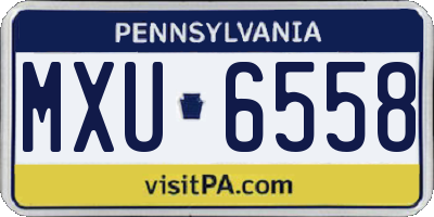 PA license plate MXU6558