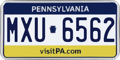 PA license plate MXU6562