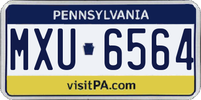 PA license plate MXU6564