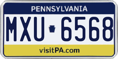 PA license plate MXU6568