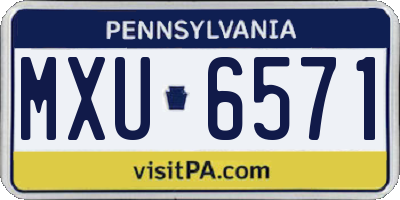 PA license plate MXU6571