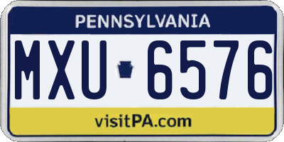 PA license plate MXU6576