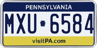 PA license plate MXU6584