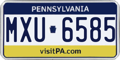 PA license plate MXU6585