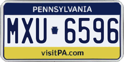 PA license plate MXU6596
