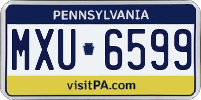 PA license plate MXU6599