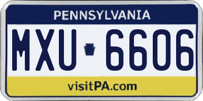 PA license plate MXU6606