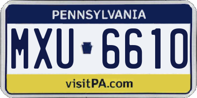 PA license plate MXU6610