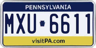 PA license plate MXU6611