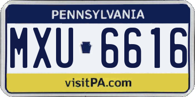 PA license plate MXU6616