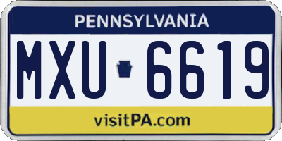 PA license plate MXU6619