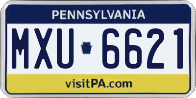 PA license plate MXU6621